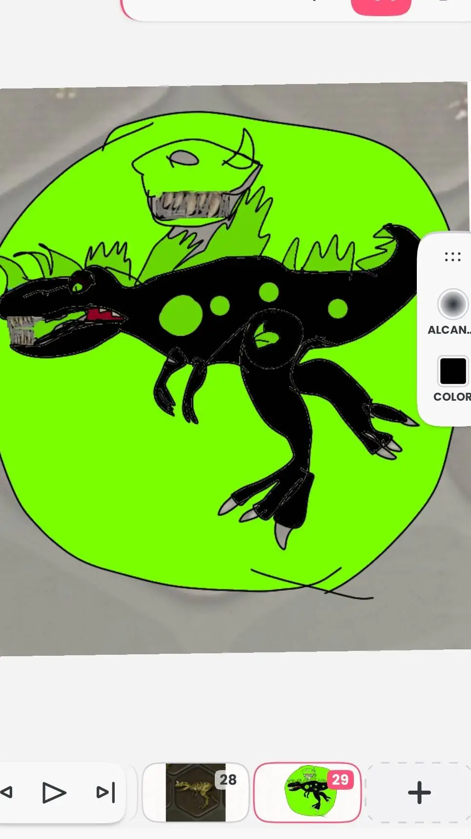 ai character: gojirasaurus  background