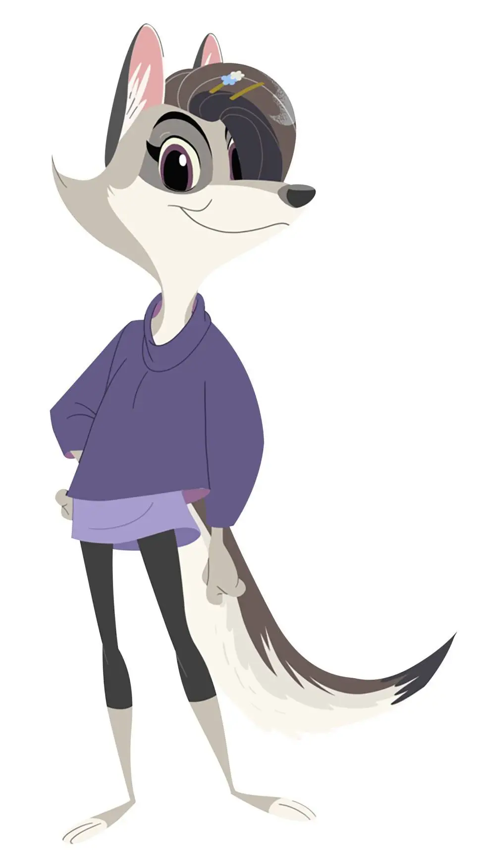 ai character: Violet background