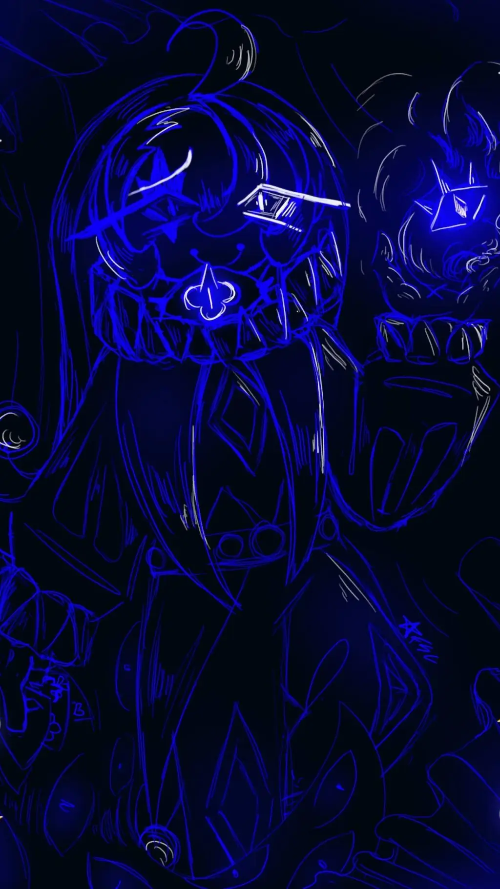 ai character: shadow milk cookie background