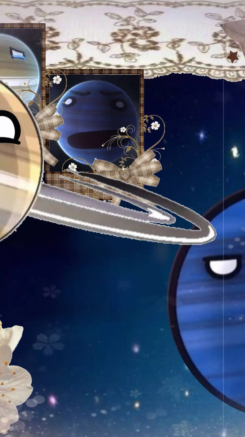 ai character: solar balls background