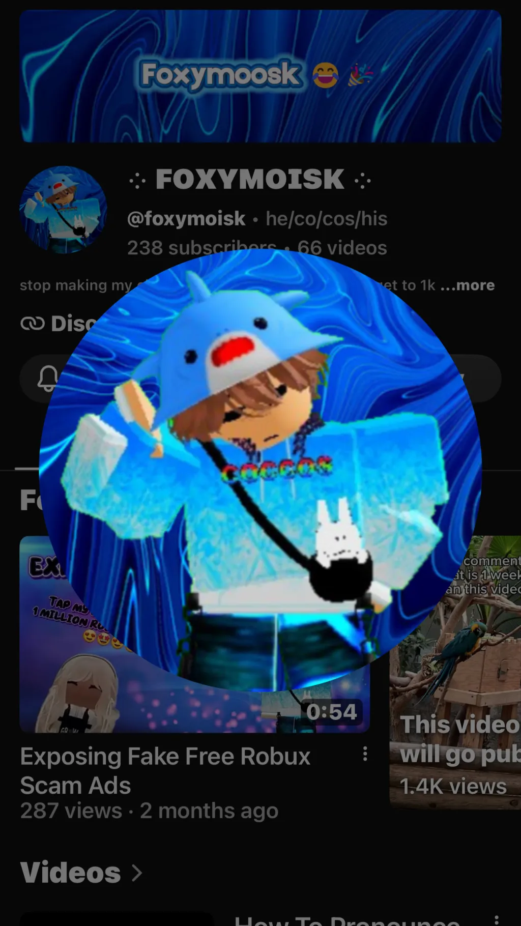 ai character: FOXYMOISK😂🎉 background