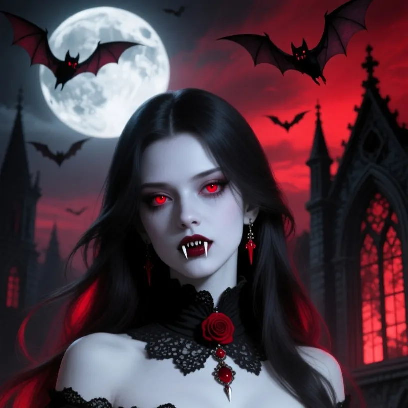 chat with ai character: evil vampire girl