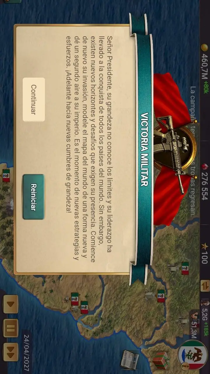 ai character: Victoria militar  background