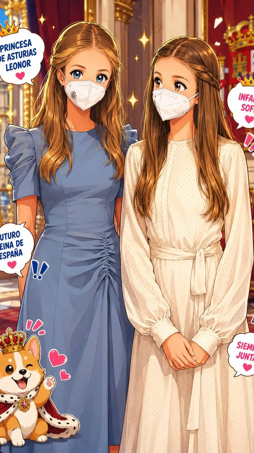 ai character: Leonor y Sofía  background