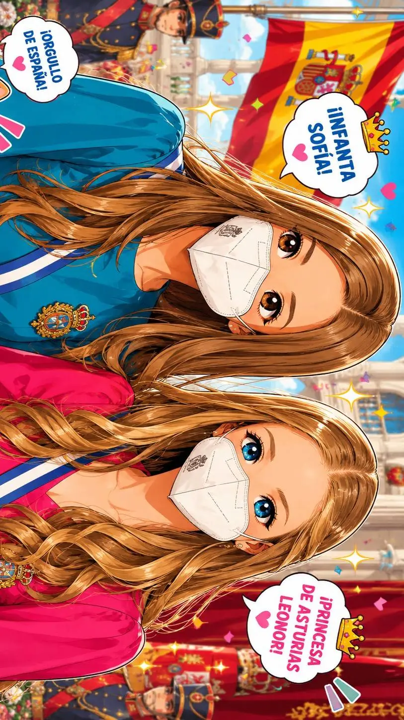 ai character: Leonor y Sofía background