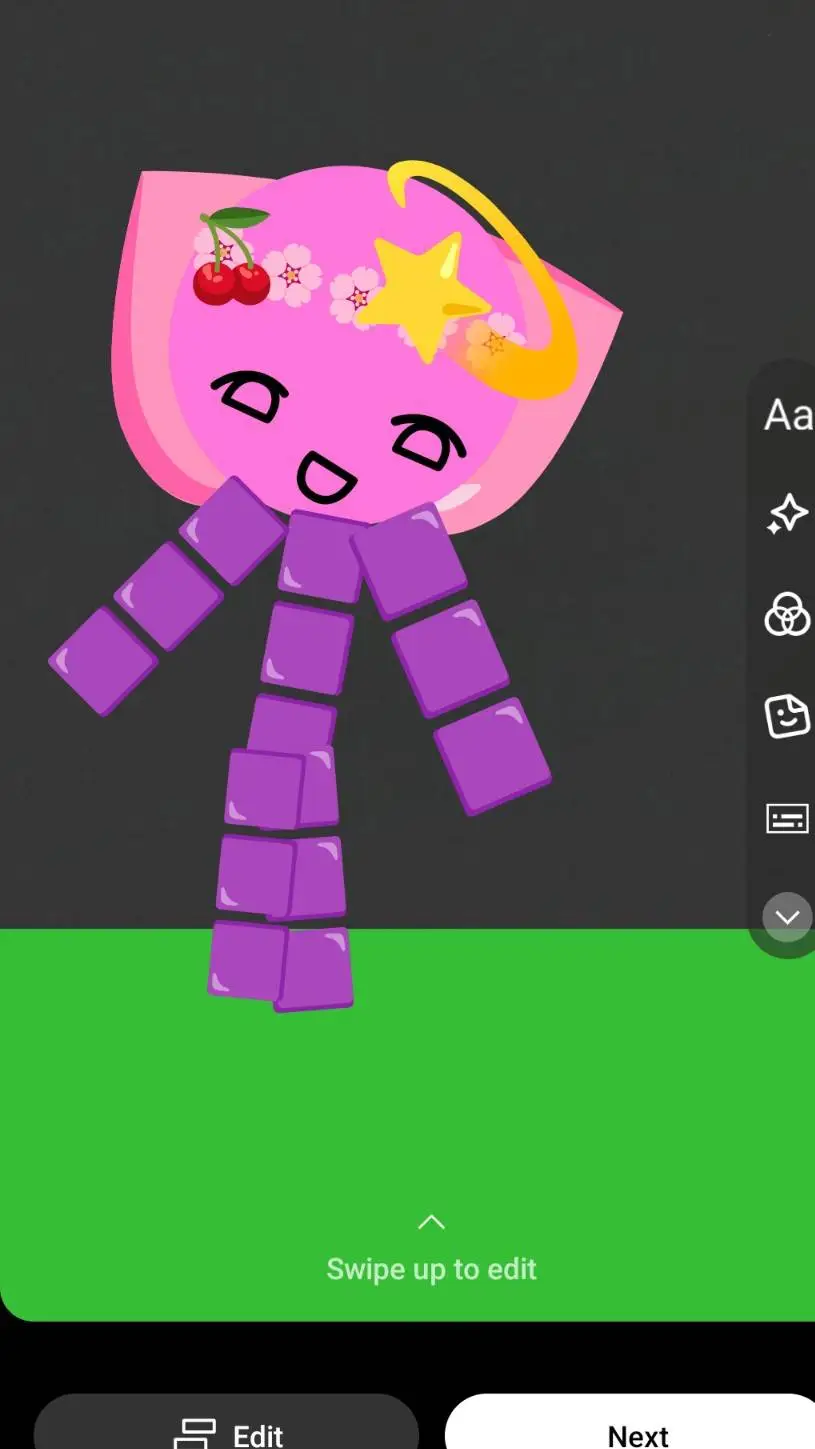 ai character: cherry ze emojicat background