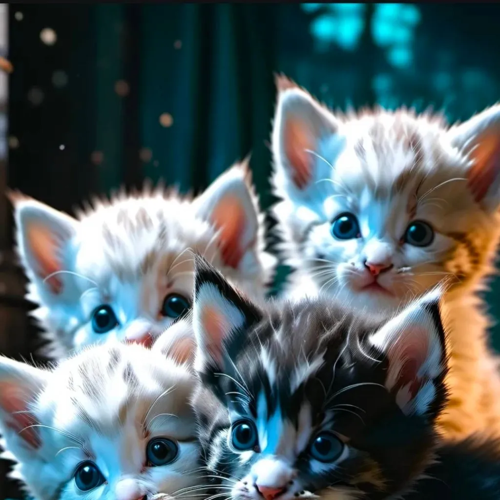 chat with ai character: 4 cute kittens