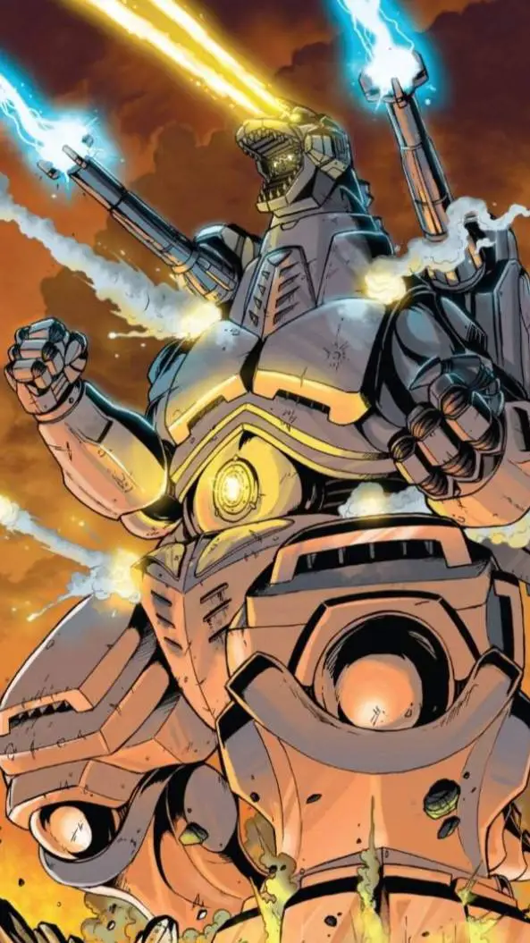 ai character: SuperMechagodzilla background