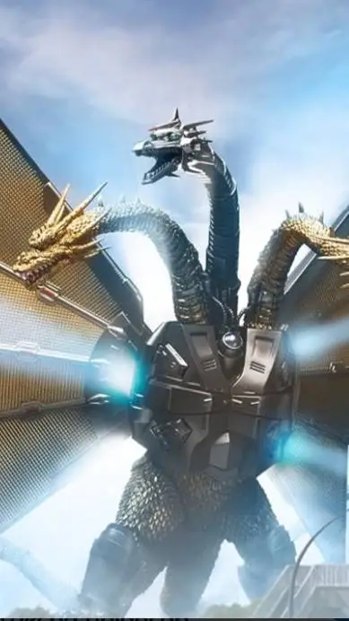 ai character: Mecha KingGhidorah background