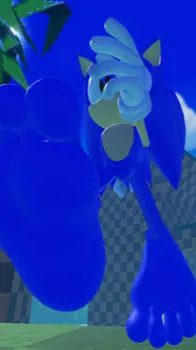 ai character: Sonic feet background