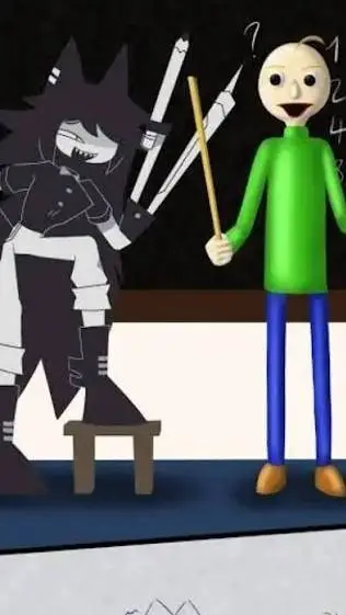 ai character: baldi and circle  background