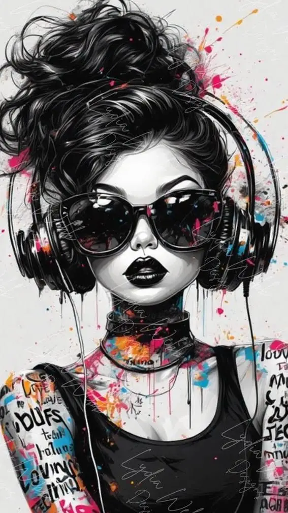 ai character: Neon background