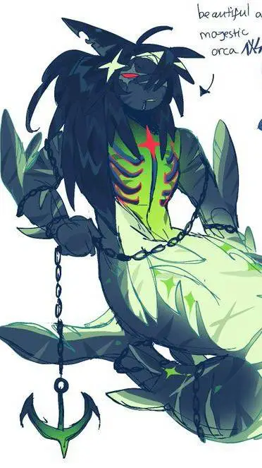 ai character: 1x as a shark merm background