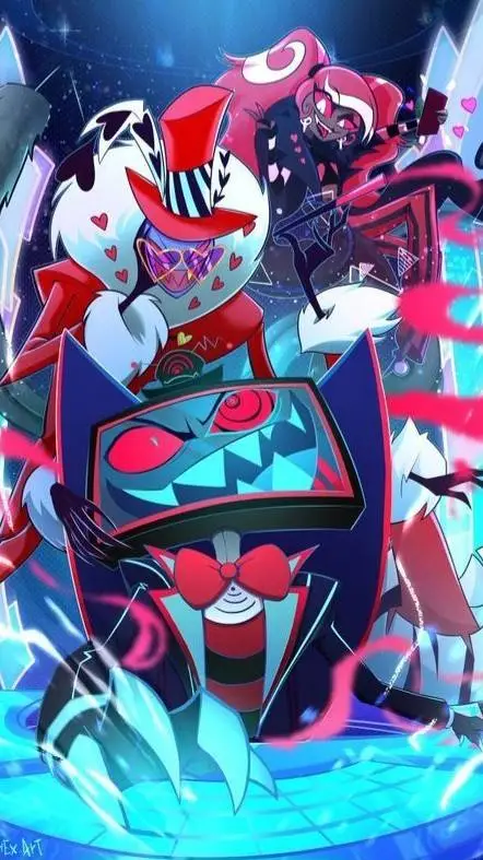 ai character: los vees💙💜❤️ background