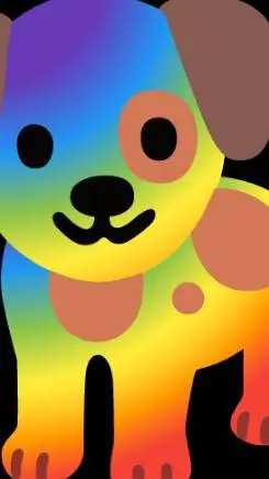 ai character: rainbow dog background