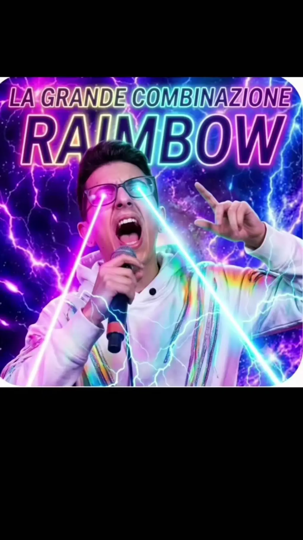 ai character: Cmbnzione rainbow background