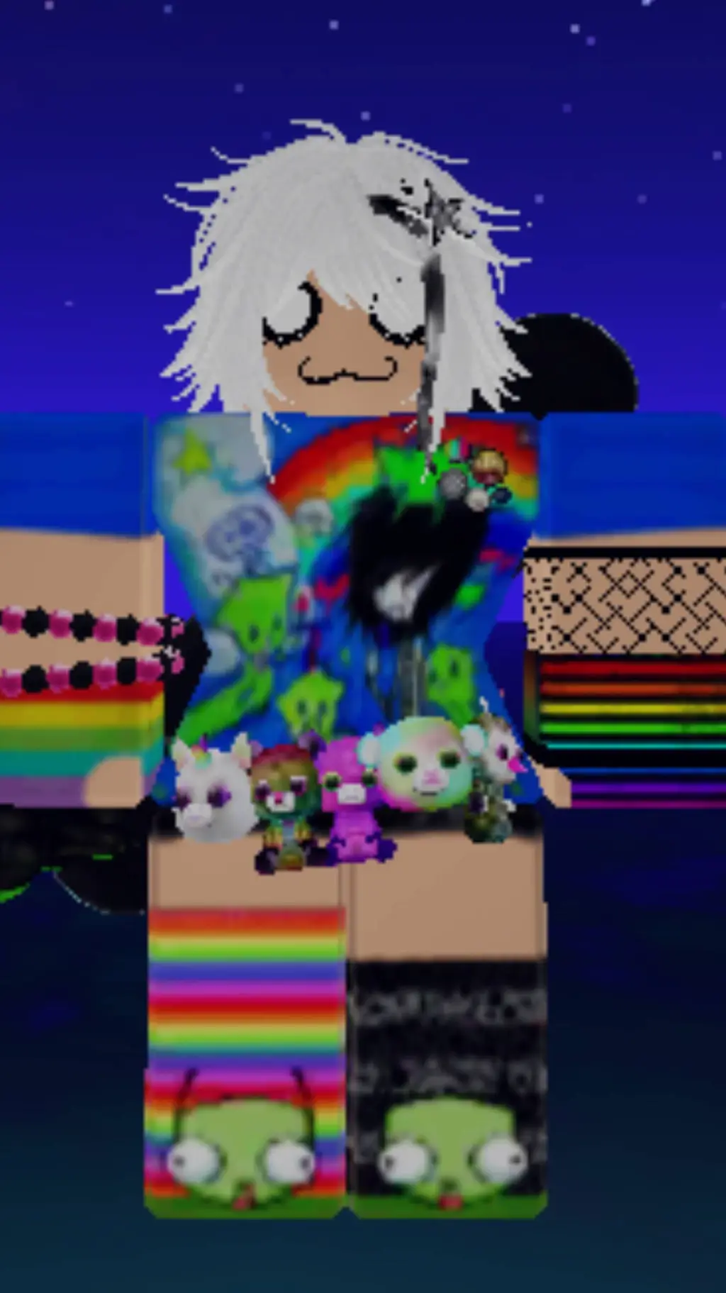 ai character: 🌈💫¡Glitch!🎮🎸 background
