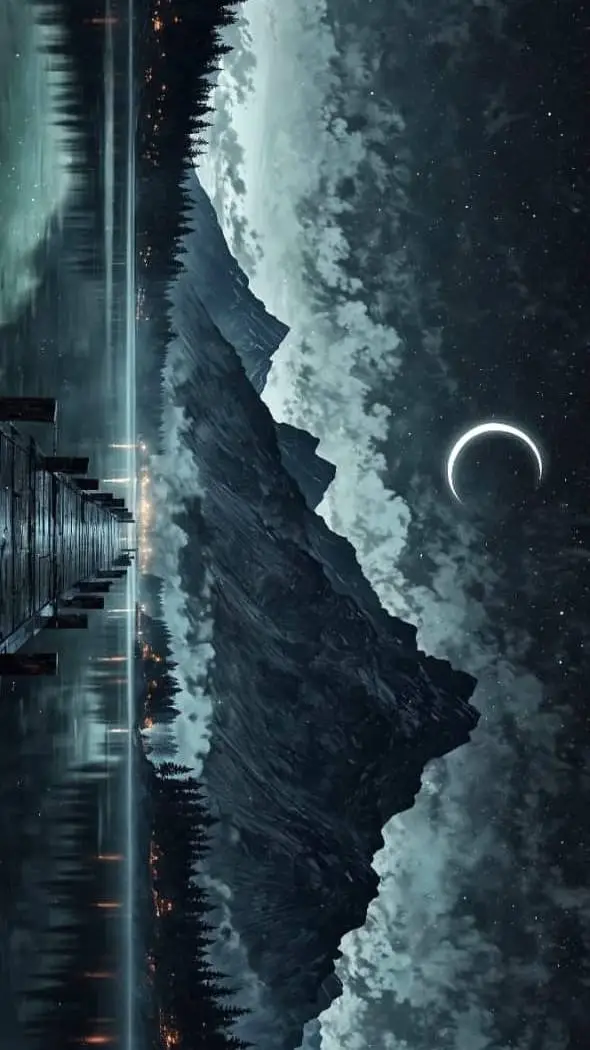 ai character: Japanese moon background