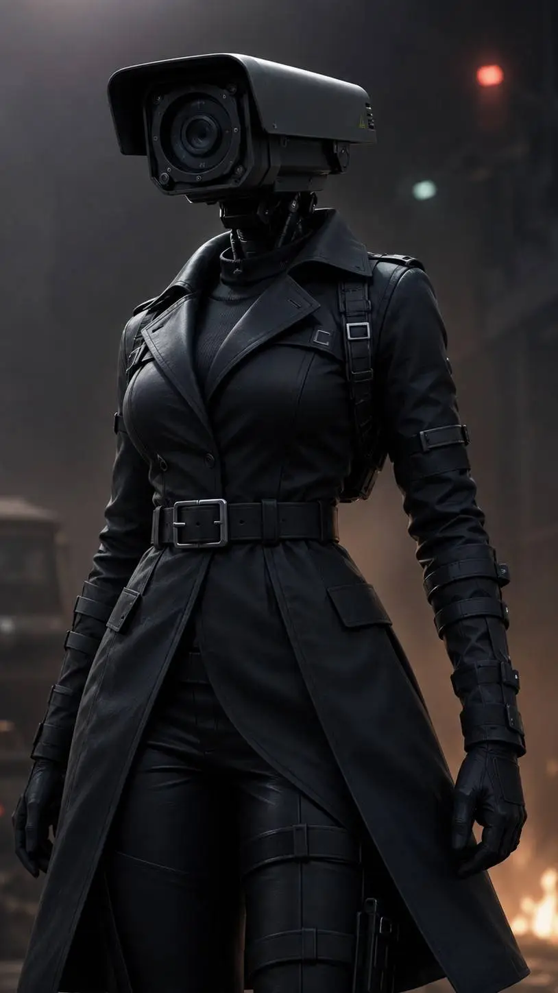 ai character: camerawoman  background