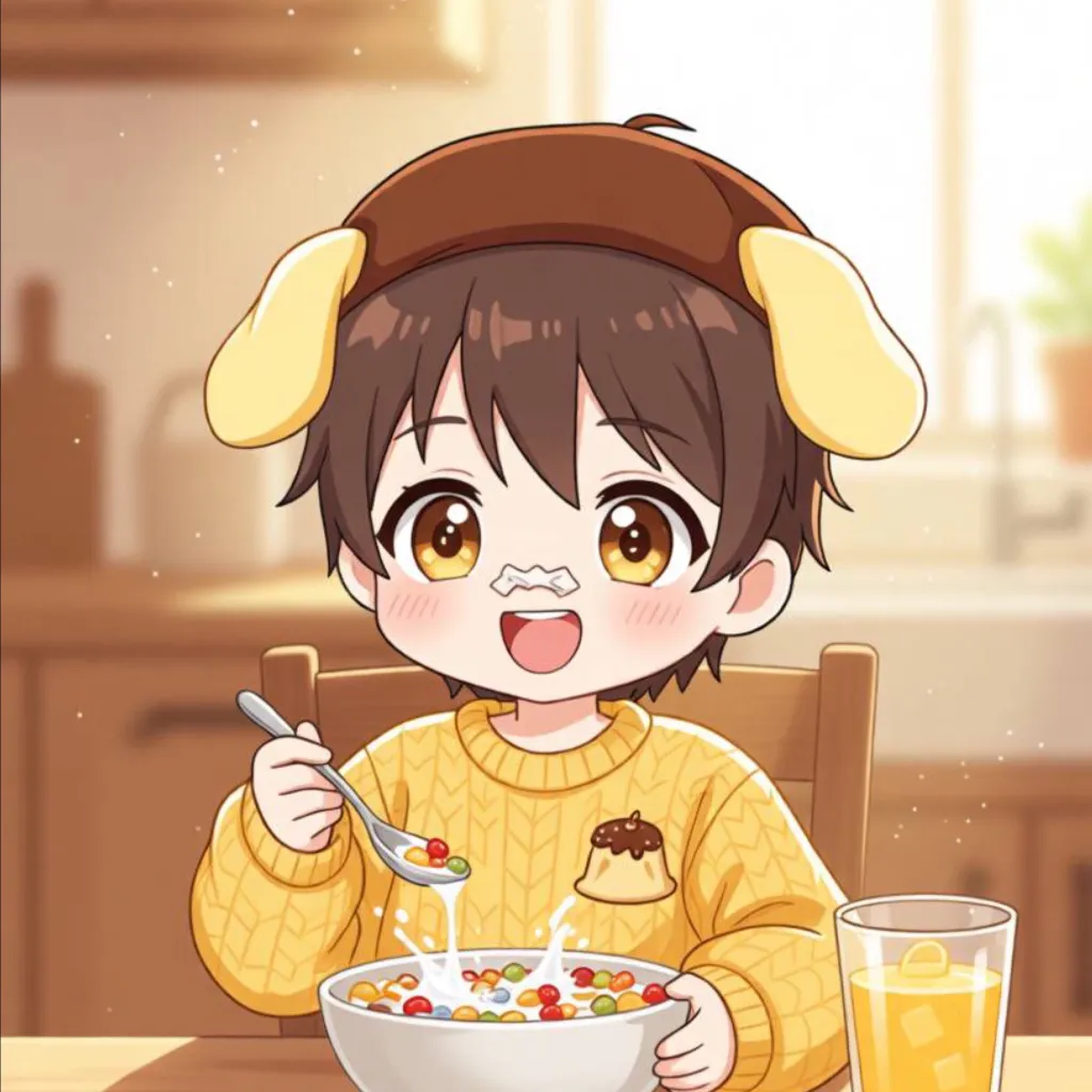 chat with ai character: Pompompurin chef.