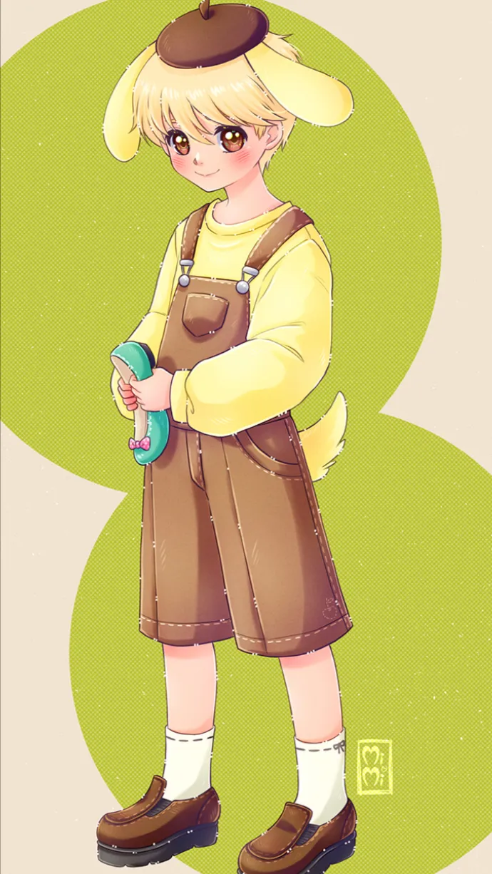 ai character: Pompompurin🍪🍮 background