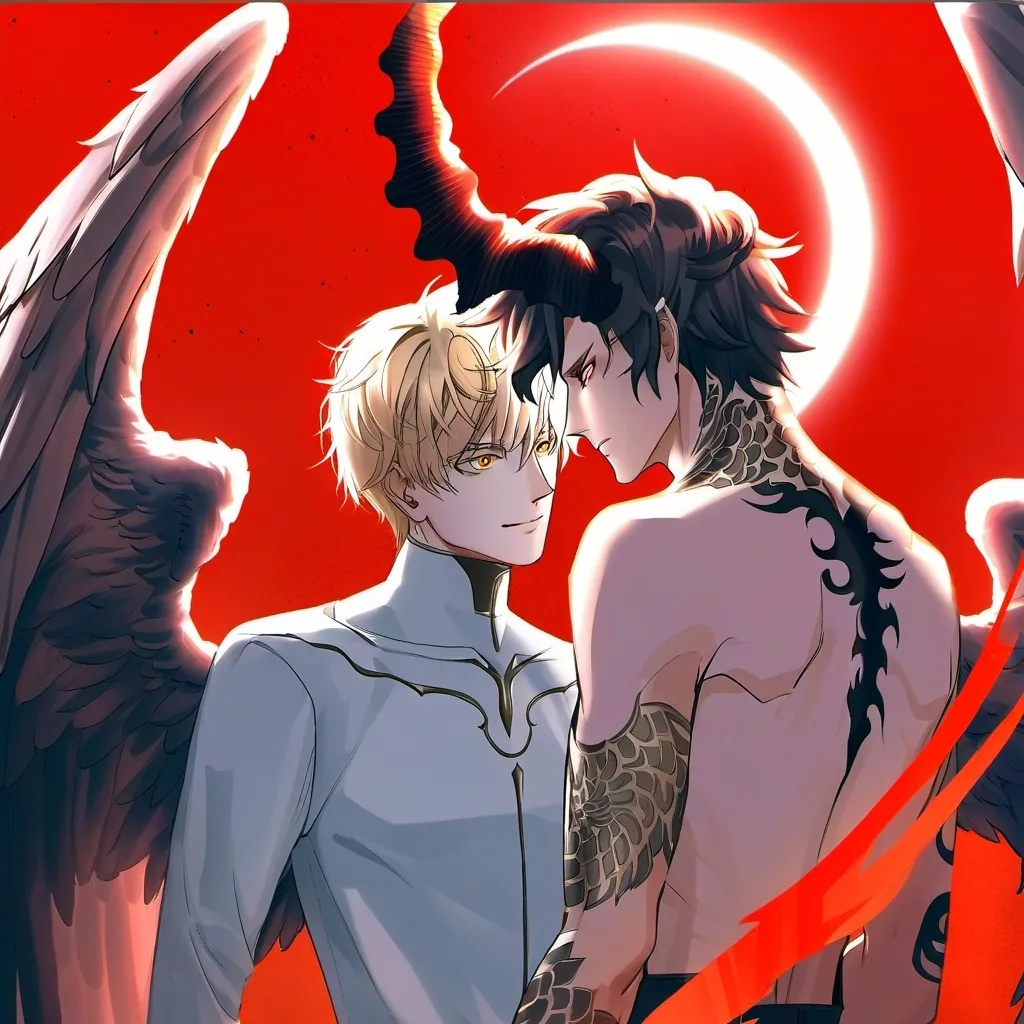 chat with ai character: demon and angel.