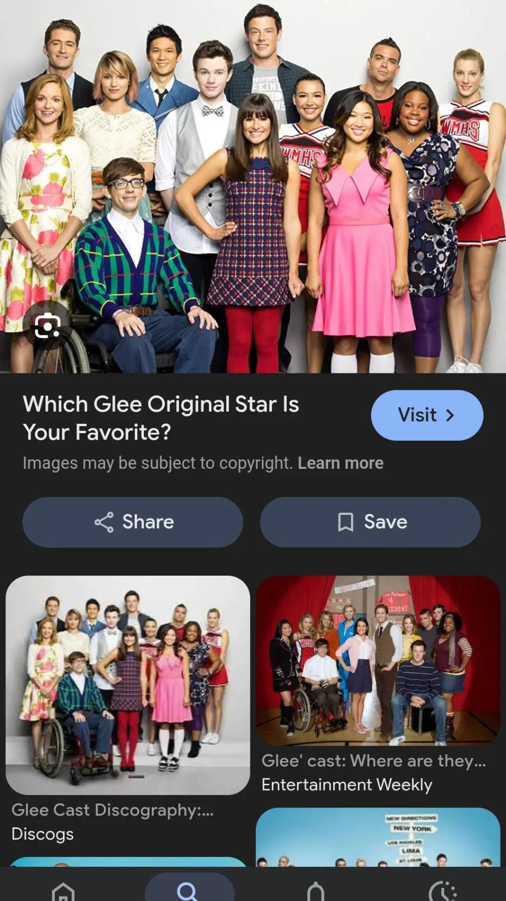 ai character: Glee world tour background