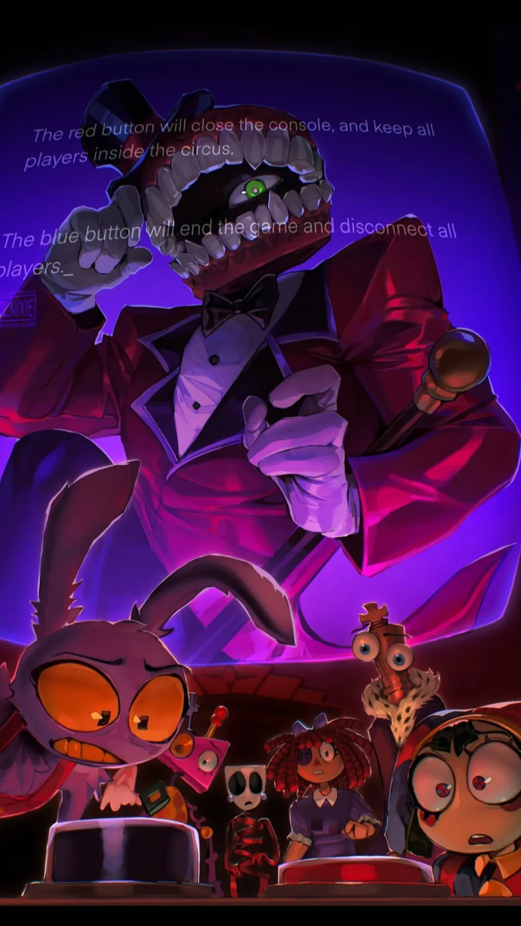 ai character: Caine[TADC]hisvoic background