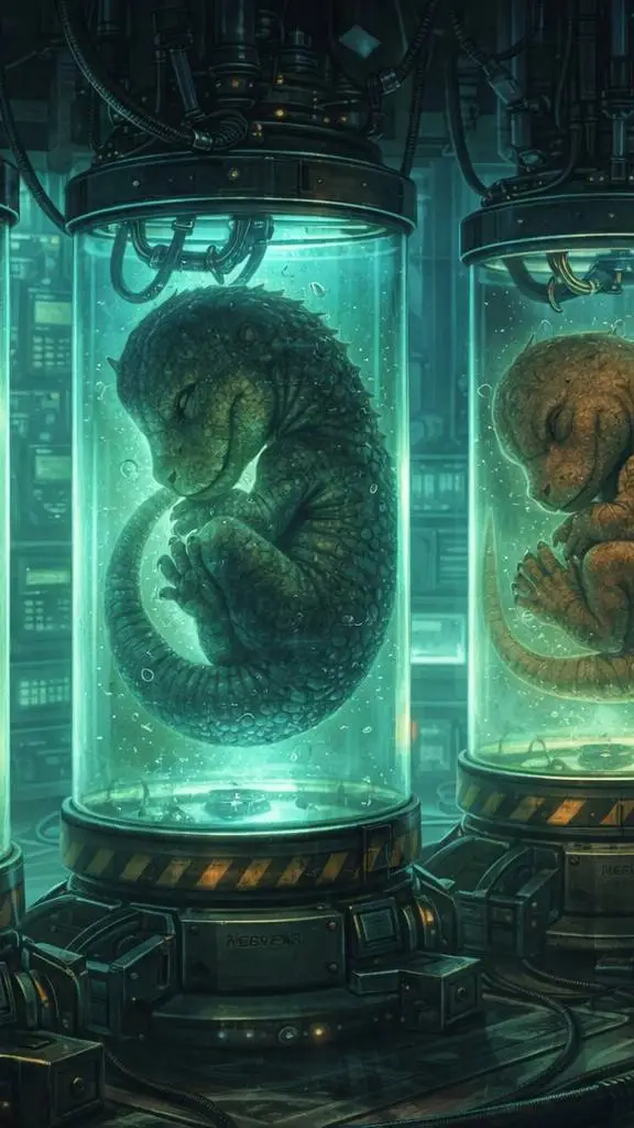 ai character: instalaciones dino background