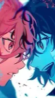 ai character: (SKK) ❤️💙 background
