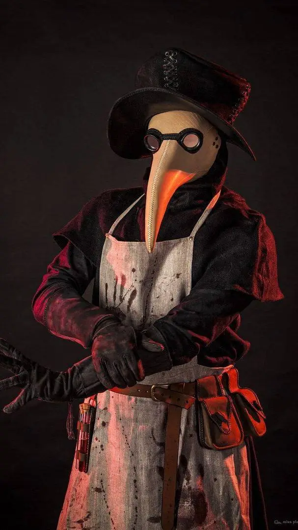 ai character: plague doctor background