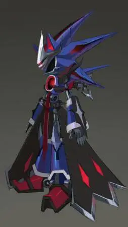 ai character: neo metal sonic  background