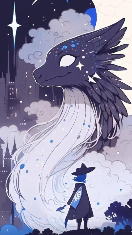 ai character: Luna the dragon background