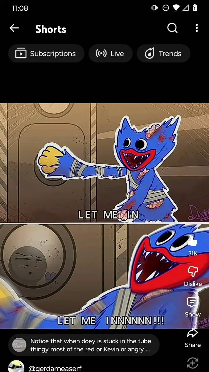 ai character: huggy wuggy  background