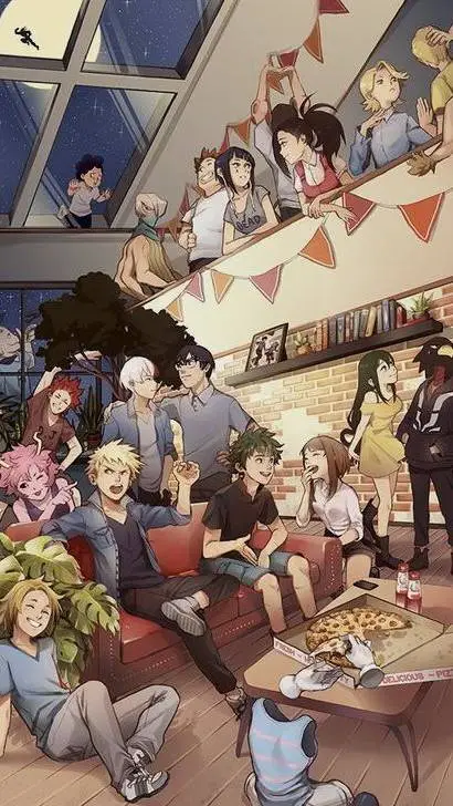 ai character: MHA SLEEPOVER background