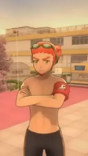 ai character: swim suit itachi  background