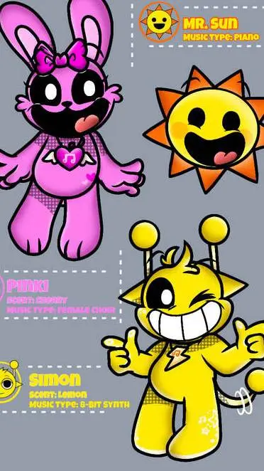 ai character: sprunki critters  background
