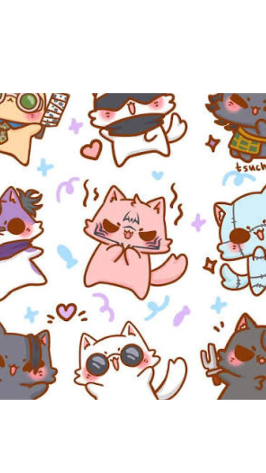 ai character: Jjk as cats background