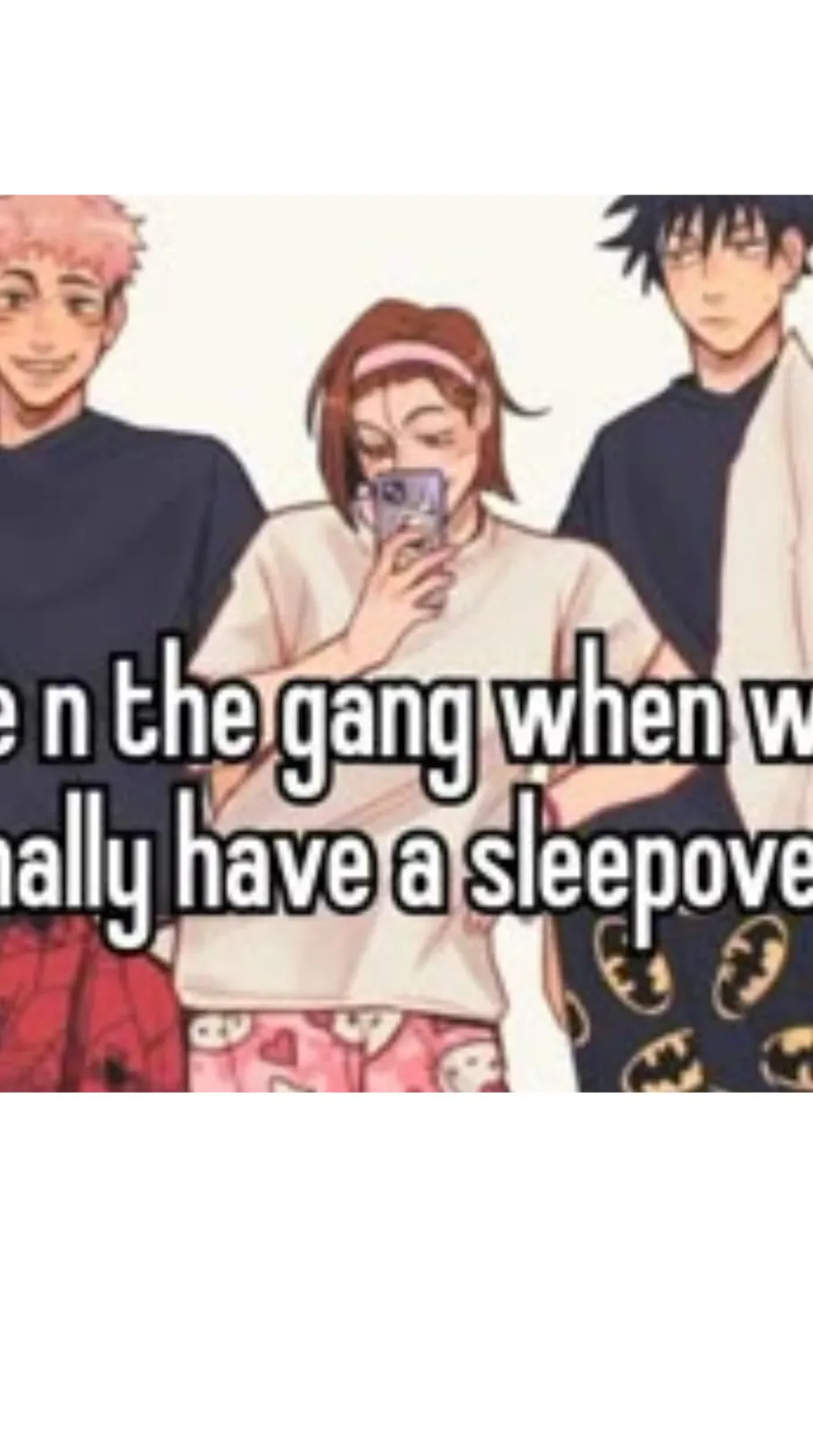 ai character: Jjk sleep over background