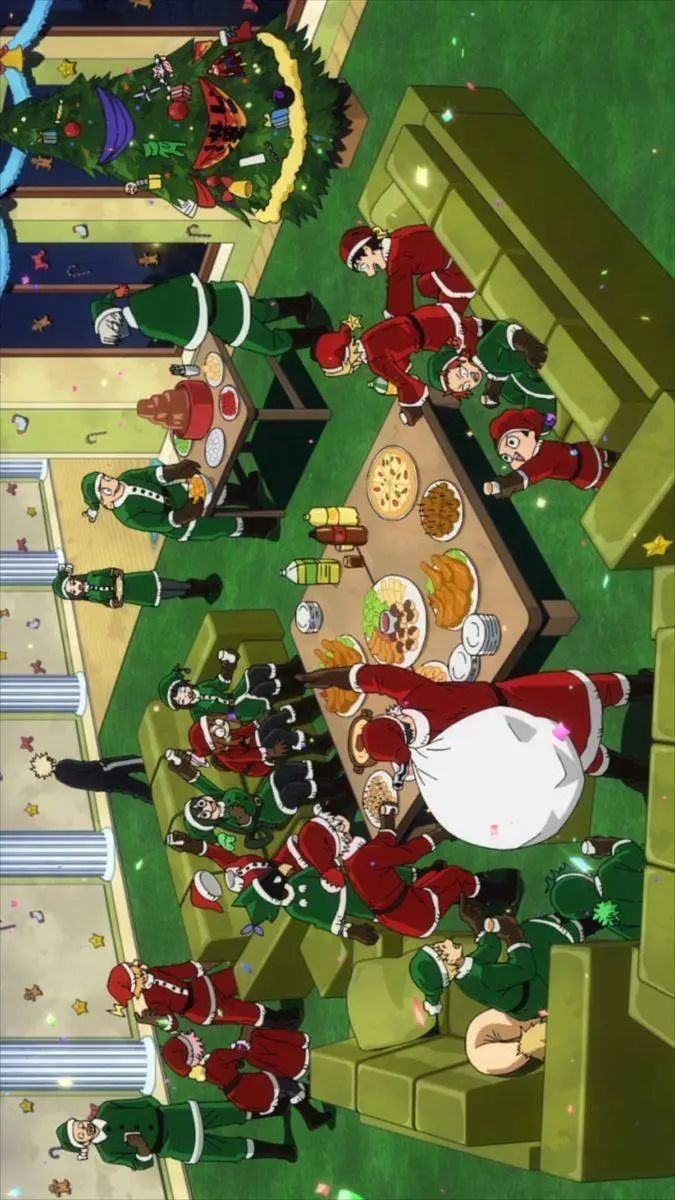 ai character: Mha feliz natal background