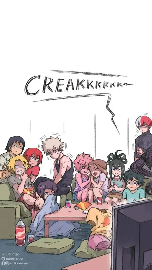 ai character: MHA Horror Movie background