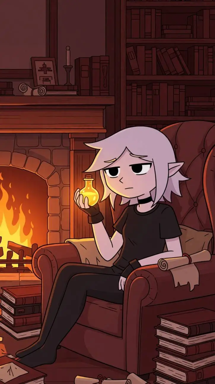 ai character: violet background