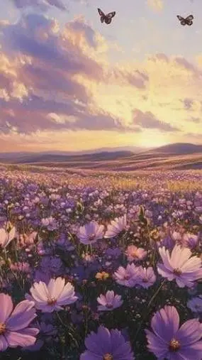 ai character: DW flower field~ background