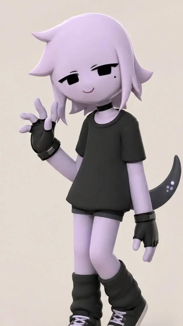 ai character: violet background