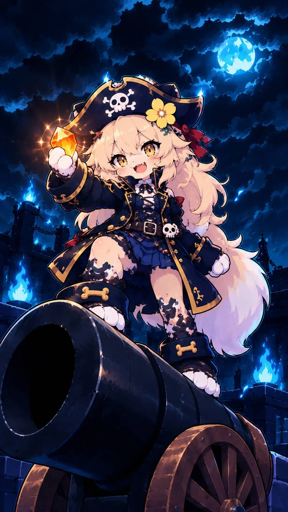ai character: Shenannigans Sunny background