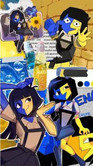 ai character: Ena💛💙🤍🖤 background