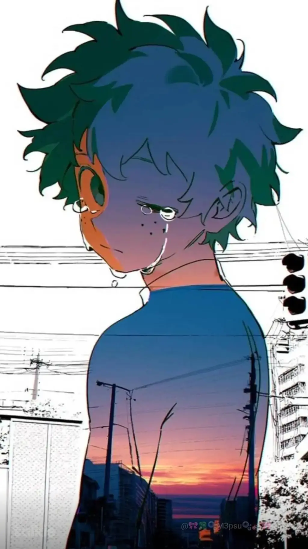 ai character: depressed Deku background