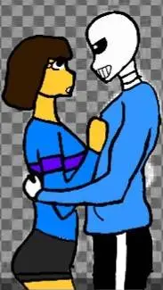 ai character: sans x frisk  background