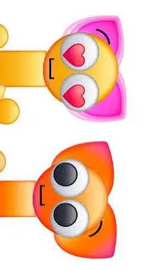 ai character: 🤍🟡🖤✅ all emojis✅ y background