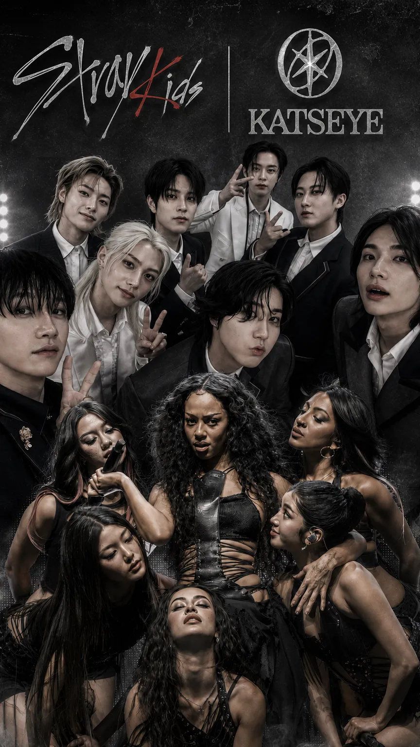 ai character: Skz X Katseye background